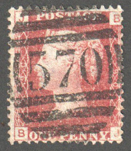 Great Britain Scott 33 Used Plate 90 - BJ - Click Image to Close